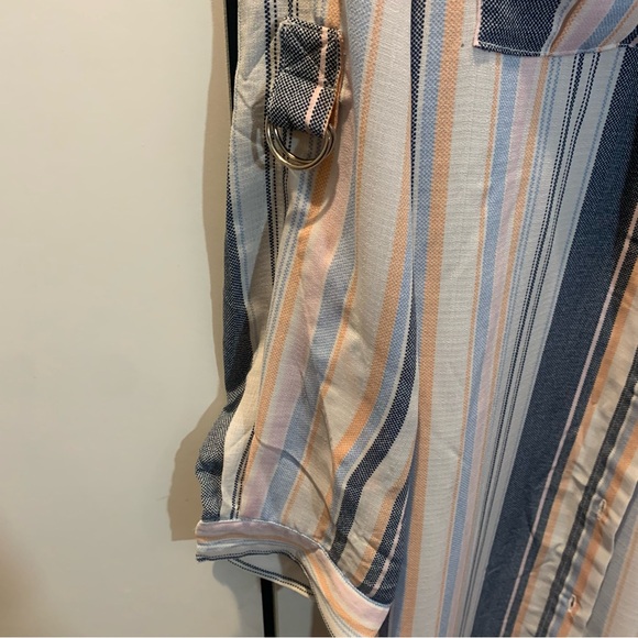 Haute project blouse long sleeve stripe size medium  used as kimono - Picture 2 of 9